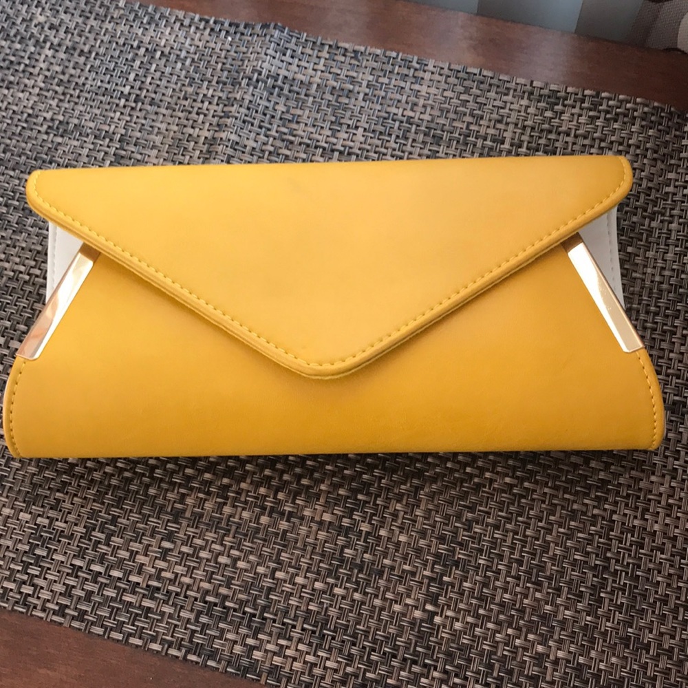 Mustard yellow clutch purse